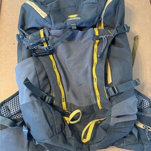 Mountainsmith Apex 60 backpacking hiking backpack. Grey and yellow, 60L capacity